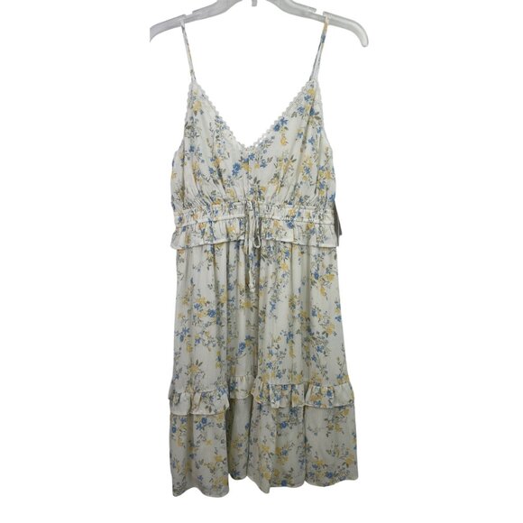 Wallflower Dresses & Skirts - Wallflower Womens Size Large Floral Midi Dress With Ruffle Hem Adjustable Straps